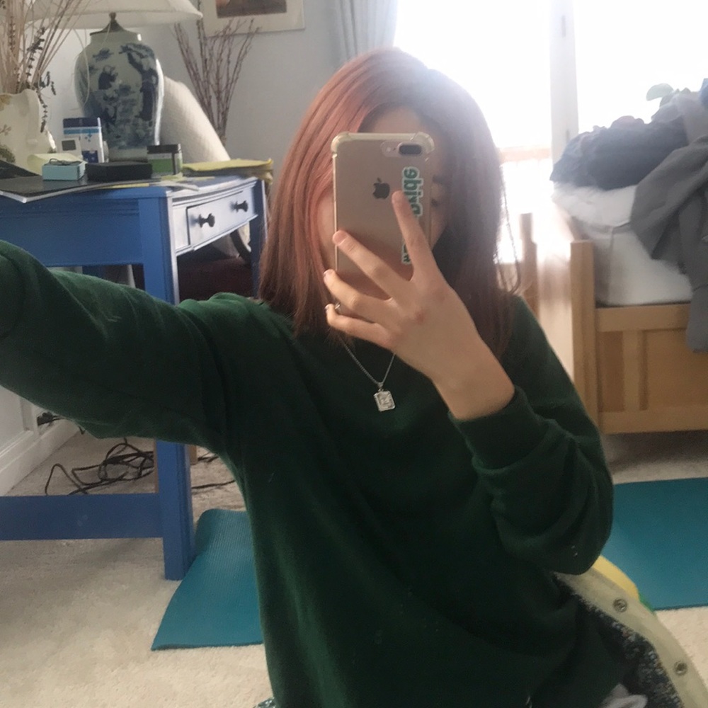 vintage forest green turtleneck